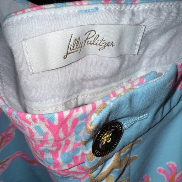 Lilly Pulitzer Natia 9” knit stretch shorts multi Royal coral women’s size 8 - Picture 5 of 9